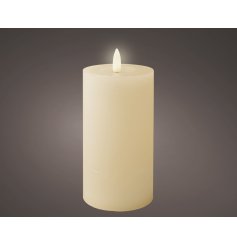 Set a warm mood with the LED Wick Flat Top Wax Candle.