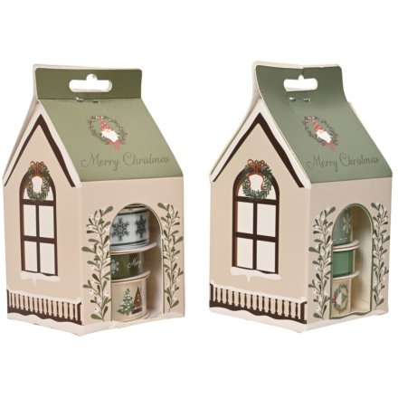 a charming green xmas design ribbon perfect for all your gift wrapping 