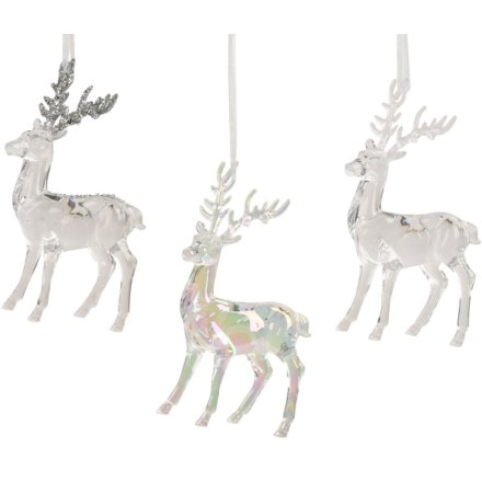 3/A Hanging Reindeer Deco, 14.5cm 