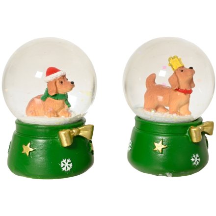 2/A Xmas Dog Snowglobe, 6.3cm 