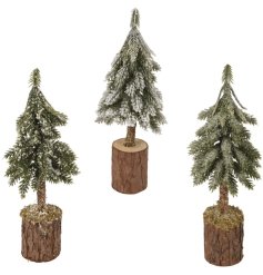 Add cozy winter charm inside with this natural wood Mini Snowy Tree decoration.