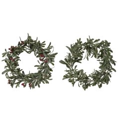 Delightful wreath adorned with realistic faux berries for a festive touch.