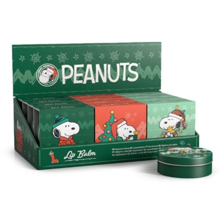 Keep your lips soft and festive with the Peanuts Christmas Snoopy & Woodstock Lip Balm in a collectible tin