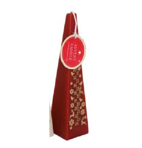 Add a joyful glow to your seasonal décor with this striking 20cm red Advent candle