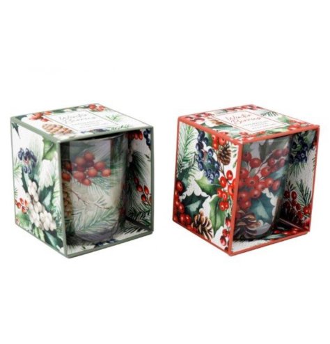 Bring holiday cheer with this adorable Christmas Berries Box Candle.