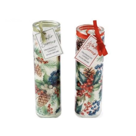 20cm Berries Tube Candle, 2/A 