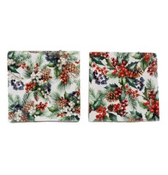 Add festive charm to your holiday table with Pk20 Xmas Berries Napkins