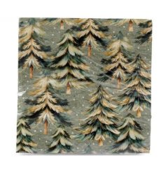 Bring warmth and holiday cheer to your table with the Pk20 Winter Forest Napkins.