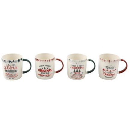 9cm Xmas Worded Mug, 2/a 