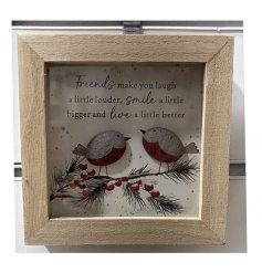 Add a charming touch to your home with this Robin Framed Wall Plaque