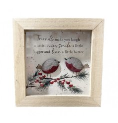 Add a charming touch to your home with this Robin Framed Wall Plaque