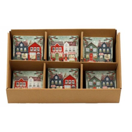 Xmas Shops Coaster, 10cm 