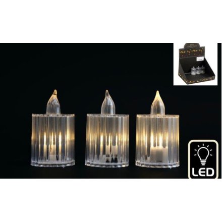 A stylishly textured acrylic candle that brightens your space with subtle elegance