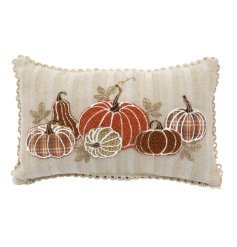 Bring cozy fall vibes to your space with this Pumpkin Embroidered Throw Pillow.