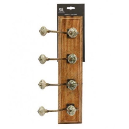 44cm Wooden Wall-Mounted Coat Hook