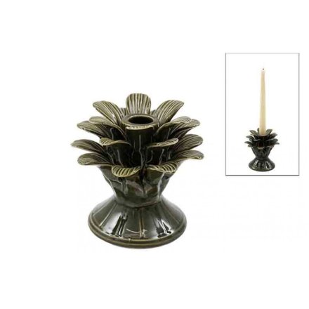 12cm Leaf-Design Candle Holder