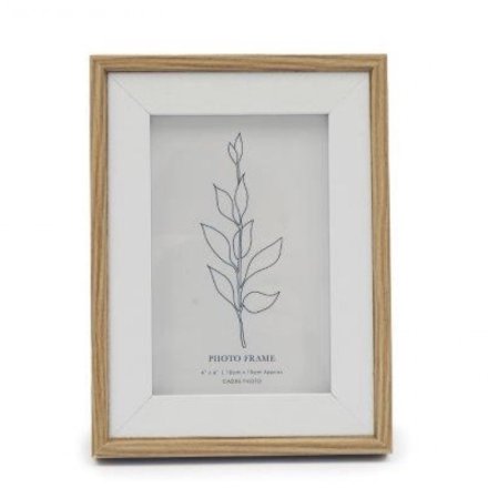 '4x6' Light Wood & White Frame, 22cm 