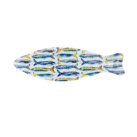 Glass Sardine Shape Glass Plate, 30cm 