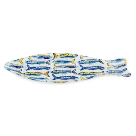 39.5cm Glass Serving Plate in Sardine Shape