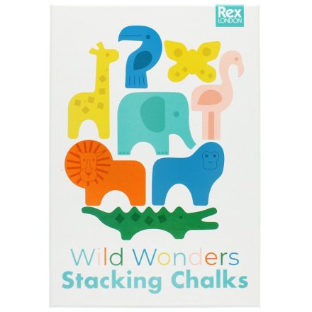 A lovely collection of 8 colourful chalks each in the shape of an animal.