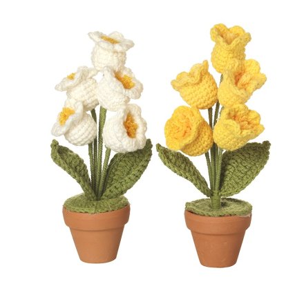2/a Knitted Tulips Plants in Pot, 15cm 