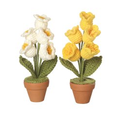 Add charm and colour to any space with these beautifully knitted flower plants