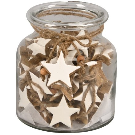 5cm White Star Glass Container