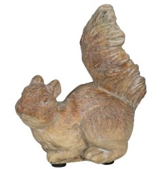 Bring playful charm to your garden with this sturdy Cement Squirrel Decoration.