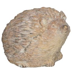 Enhance your garden's charm with this cute Natural Tone Hedgehog Ornament.