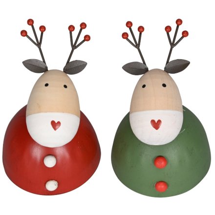2/A Wooden Decorative Deer, 11.5cm