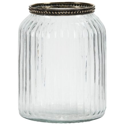 Glass Lantern Candle Holder, 14cm