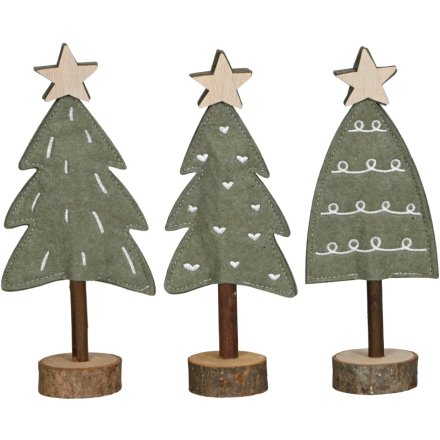 3/A Green Felt Tree, 23 cm