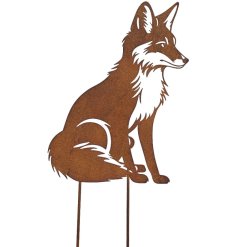 Add a touch of woodland charm to outdoor displays with this beautifully crafted metal fox stake