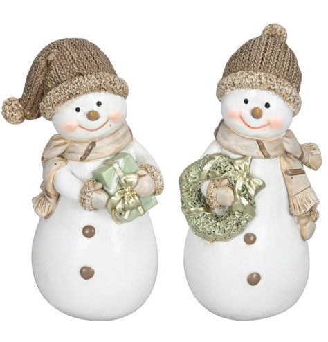 Bring holiday joy with this charming set of Snowman Ornaments.