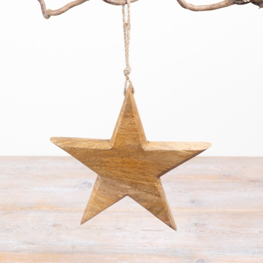 Star Decoration on Jute, 22cm