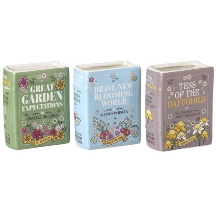 3/A Botanical Book Pen Pot, 12cm 