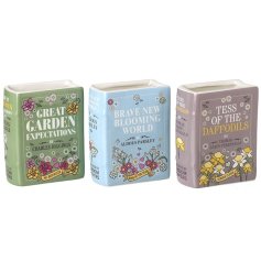 Add a touch of nature to your desk with this elegant Ceramic Botanical Book Pen Pot