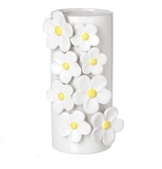 Delicate charm meets timeless style in this White Floral Ceramic Vase