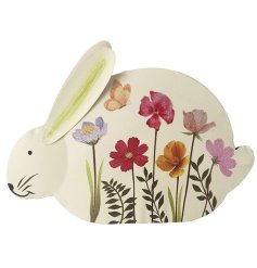 Bring charm to your space with this Floral Metal Rabbit décor piece.