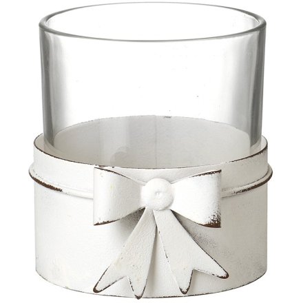 Metal Bow T-Light Holder, 8.5cm 