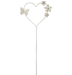 Add a whimsical touch to your garden with this sturdy Metal Heart With Flowers Garden Stake
