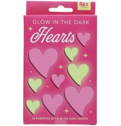 Set of 24 vibrant pink hearts by REX International, perfect for any occasion.