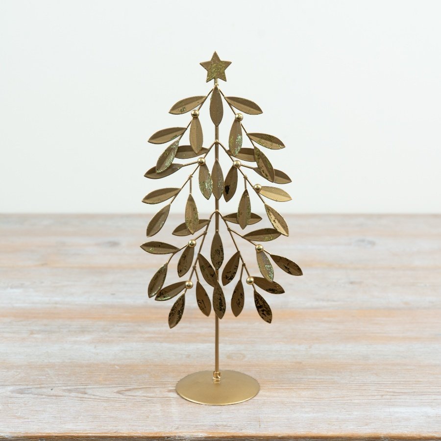A gorgeous antique gold finish that captures the glow of festive lights perfectly