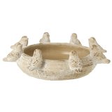 he Bird Design Cement Bird Dish adds rustic elegance to your garden 