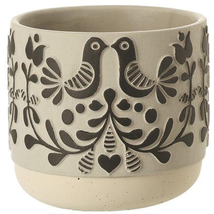 18cm Folk Art Bird Planter