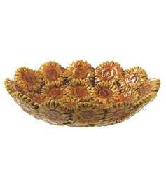 Add sunshine to your table with this vibrant Yellow Ceramic Sunflower Plate.