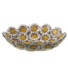 Enhance your table with the timeless elegance of the White Daisy Ceramic Plate Bowl.