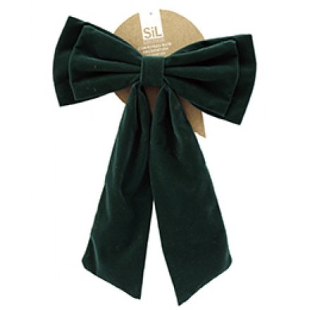 Polyester Green Gift Bow, 37cm 