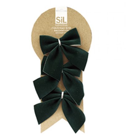 12cm Green Gift Bows, S/3