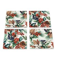 Bring holiday cheer to your space with this delightful berry-themed coaster.